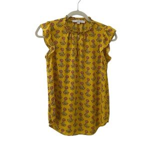 LOFT Peony Split Neck Top